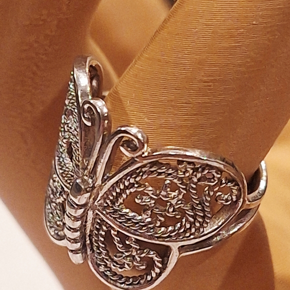 Butterfly Filigree Ring - Sterling 925 - Picture 1 of 4